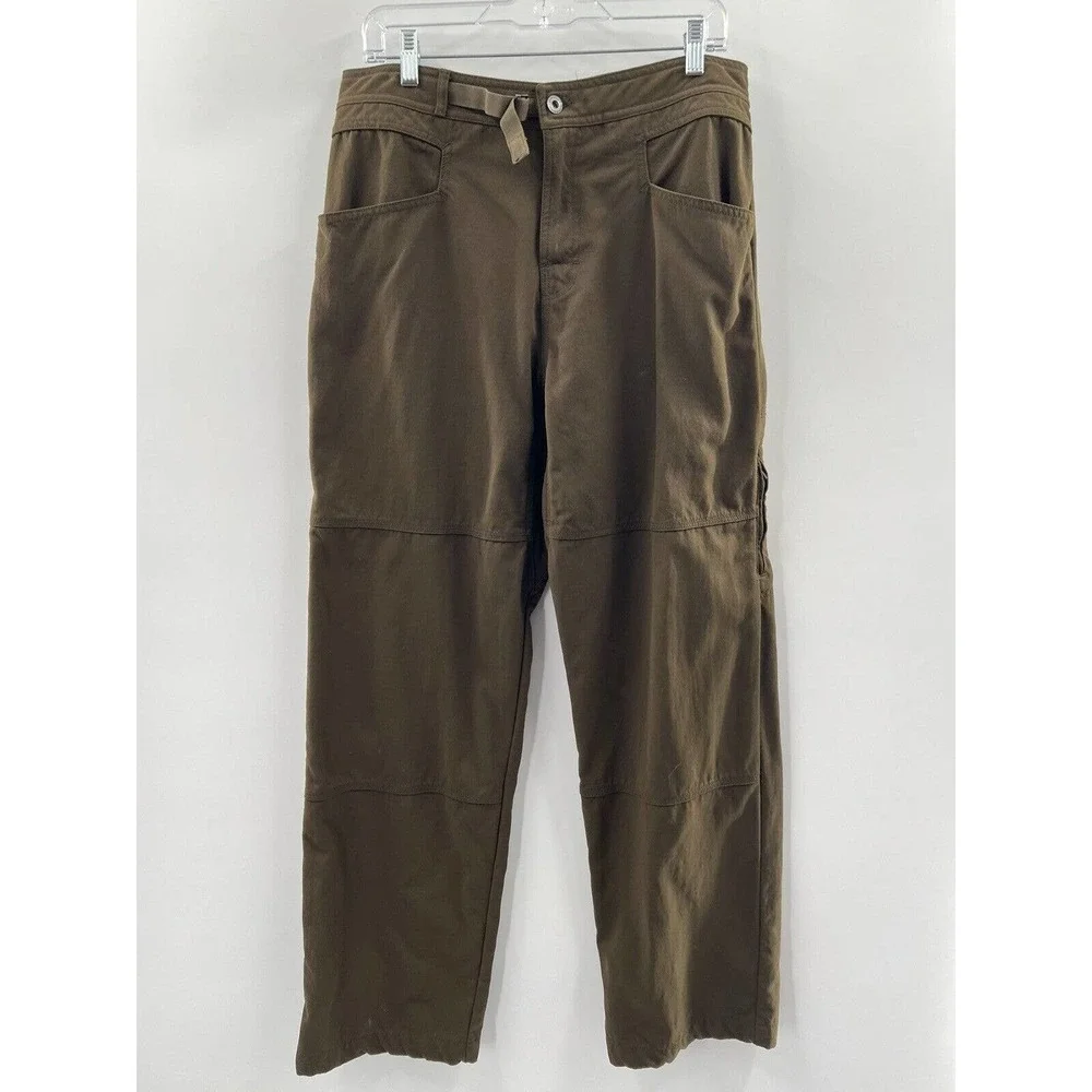 prAna Men’s Hiking Pants Comfort Adjustable Waist Pockets Dark Olive Size Large